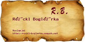 Röckl Boglárka névjegykártya